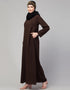 Modern Flare daily wear basic Casual Abaya In the Shade of Chocolate brown